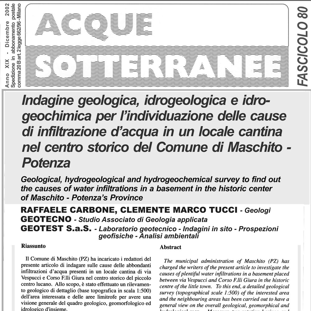 Indagine geologica, idrogeologica e idrogeochimica  [...]