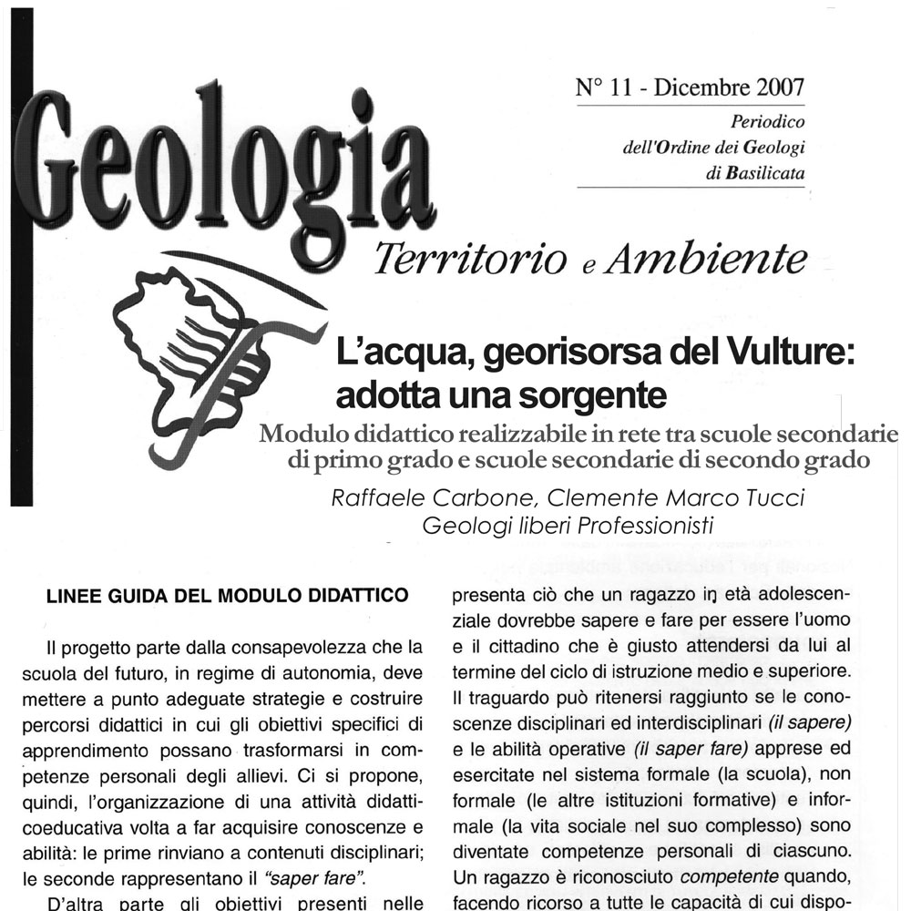 L’acqua georisorsa del Vulture: adotta una sorgente